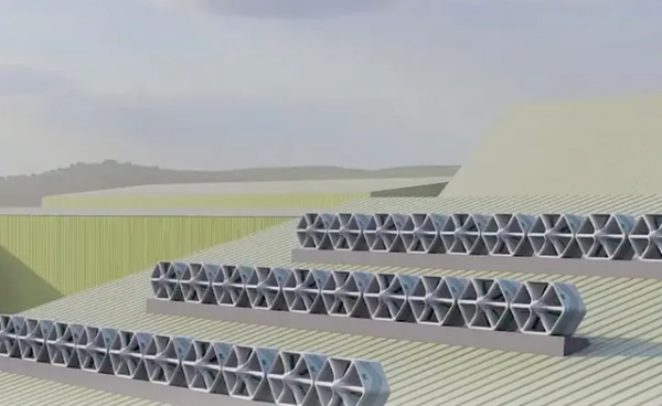 지붕 위에 설치된 허니콤 풍력 터빈 [사진=Katrick Technologies]