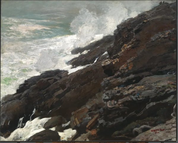 윈슬로우 호머, 메인주 해안의 높은 절벽, 1894, 캔버스에 유화, 스미소니언박물관, 1909.7.29 윌리엄 T. 에반스 기증