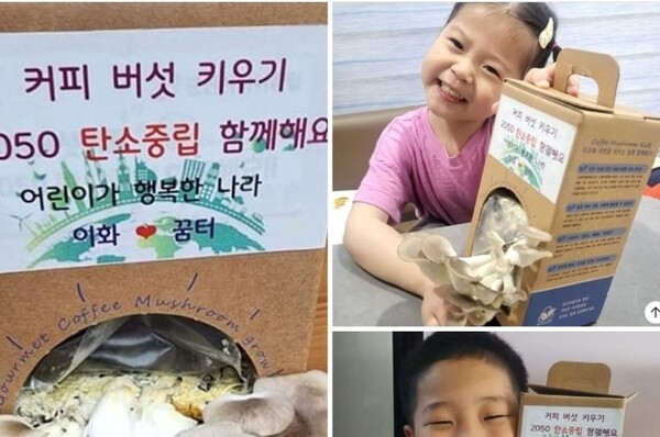 전북어린이들이 커피박 버섯 재배를 경험했다. 2024.4.17.