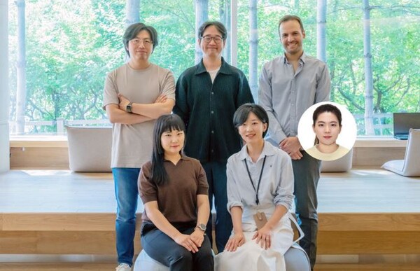 이번 연구를 수행한 UNIST 연구진. 아래줄 왼쪽부터 시계방향으로 김경하 연구원, 주진명 교수, 권태준 교수, 조나단 사바테 연구원, 최정원 연구원, 박태은 교수. 사진=UNIST 제공