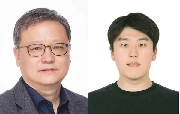 달팽이관 닮은 음향 센서 개발 주역인 고려대 한창수 교수(왼쪽)와 전은석 박사. 사진=한창수교수 제공