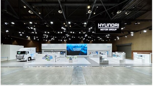 수소에너지에 그룹역량을 집중하고 있는 현대차그룹의 수소박람회(H2MEET 2024) 부스 전경. 사진=현대자동차그룹