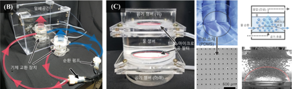 서울대 연구팀이 개발한 인체모사 공기정화시스템 실제 구성 모습. 사진=한국연구재단