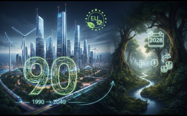 유럽연합(EU)이 2050년 탄소중립 달성을 향한 핵심 중간 이정표인 ‘2040년 온실가스 90% 감축’ 목표를 법제화하기 위한 정치적 합의에 도달했다.